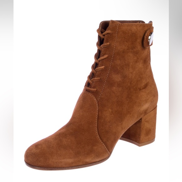 Gianvito Rossi Suede Lace-Up Boots